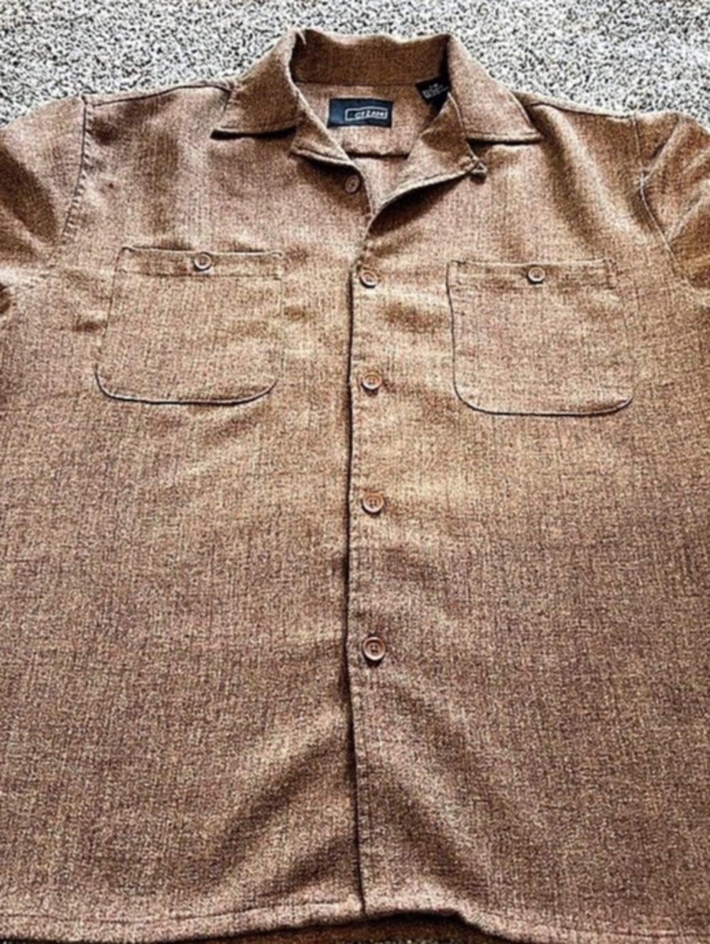 CEZANI Men's Textured Button Front Shirt Size Large